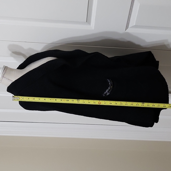 APT 9 BEAUTIFUL VICTORIAN BLACK CARDIGAN RUFFLED LAPEL & BELL CUFFS POCKETS SZ M - Picture 7 of 11